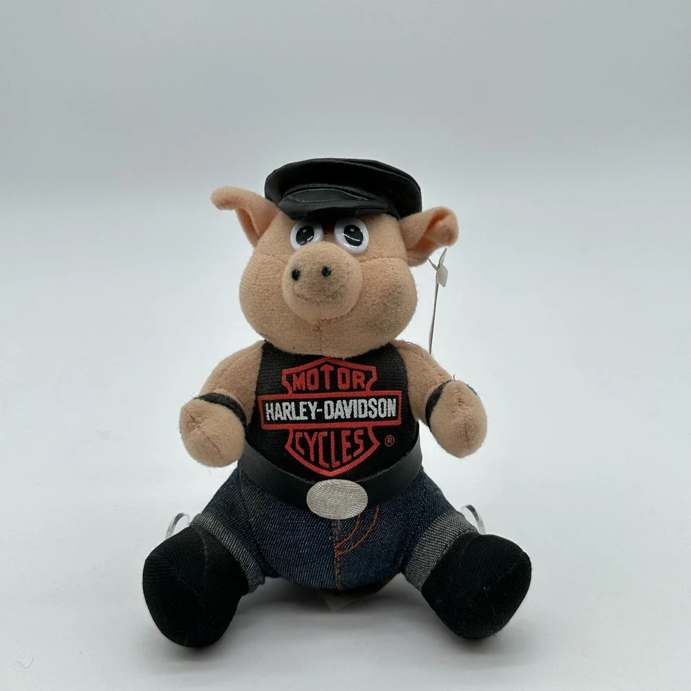 VTG Harley Davidson‎ Plush Pig Hog Biker 1993 Stuffie Toy Deadstock 7in Grunge